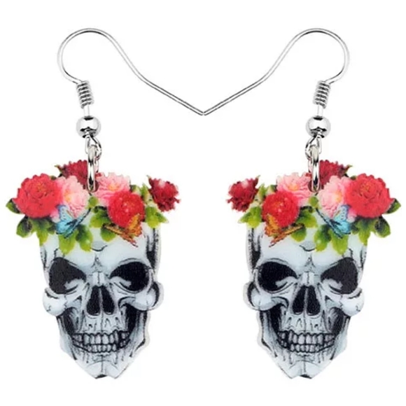 Bonsny Jewelry - Halloween Day Of The Dead Dangle Earrings
